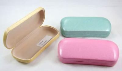 China Custom Hard Metal Spectacle Cases / Iron Glasses Case PU Combined With Metal Plate for sale