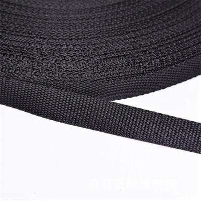 China Elastic Customized Black Grooved Webbing Strap Polypropylene Webbing For Bag Luggage for sale