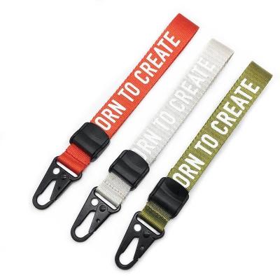 China Carabiner Custom Adjustable Nylon Short Tool Wrist Climbing Lanyard for sale