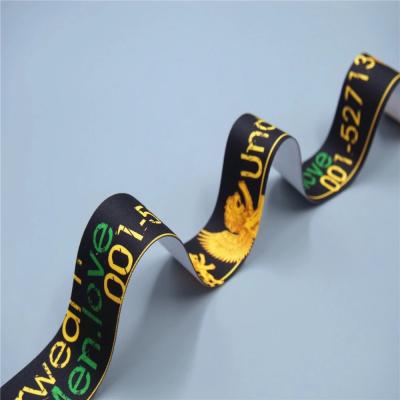 China Fashion 30mm eco elastic waistband custom brands cheap jacquard polyester elastic for sale