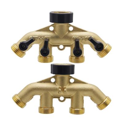 China Brass 2022 Garden Tools Amazon Seller 4 Way Garden Hose Splitter 3/4