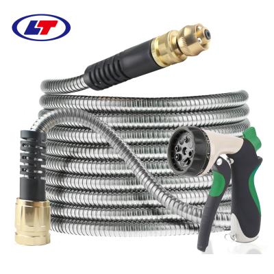 China Adjustable Tainless Steel 304 Water Hose Set, Garden Hose Set, Car Joint Hose Set 50 Ft Height Can Be Customized for sale