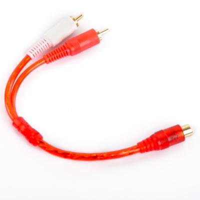 China CEKOTECH Car RCA Attach Gold Plated 24K OFC RCA Female To 2RCA Male Extension Audio Splitter Cable For Car, Mixer Amplifier PA System for sale