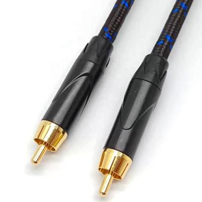 China Luxury Digital Subwoofer Coaxial Cable 24K Gold Plated Metal RCA Male To Male Audio Cord For Pro Home Theater HIGH FIDELITY High End Sound for sale