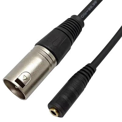 China Balanced Camera Microphone Cable 3.5MM TRS Male To Female Gun Cord For Smartphone MP3 Player Tablet Mixing Console Powered Speakers for sale