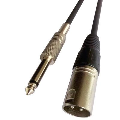 China HOME THEATER High Performance Quarter Inch Zinc Alloy Male Jack to Male XLR Mic Cable Barrel for Handheld Dynamic Cable Microphone for sale