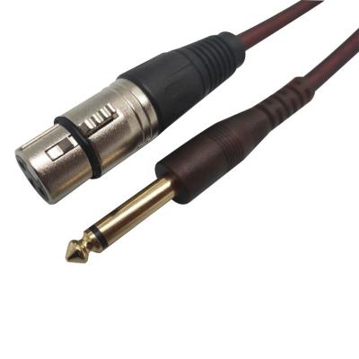 China HOME THEATER Unbalanced XLR Female to 1/4 inch (6.35mm) TS Male Jack Mono Microphone Cable for Dynamic Microphone Camera, Amplifier, Sound Box for sale