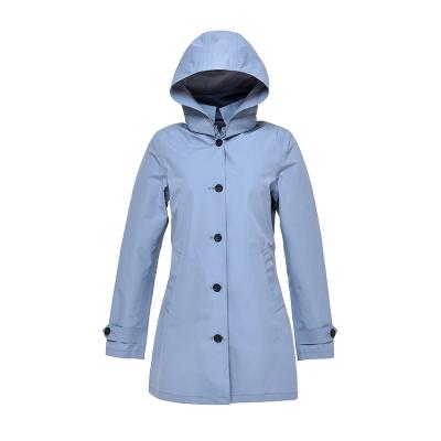 China Custom Made Long Style Casual Waterproof Jacket Anorak Hoodie Women Hardshell Jacket Waterproof Jacket With Full Taped Seam for sale