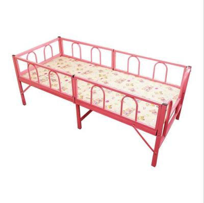 China Home Single Bed Blue Pink Kids Bedroom Boys Girls Iron Single Steel Children Bed for sale