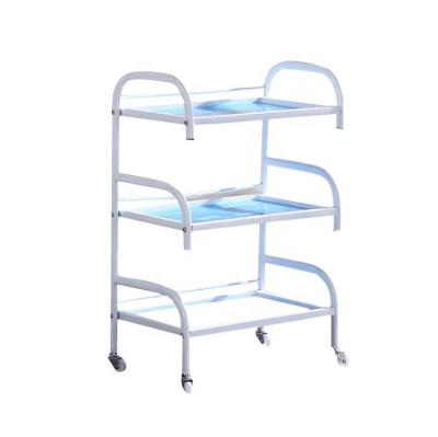 China Gray Green Blue Pink White Sturdy Rolling 3 Tier Metal Bedroom Storage Cart Durable Cheap Trolley Cart for sale