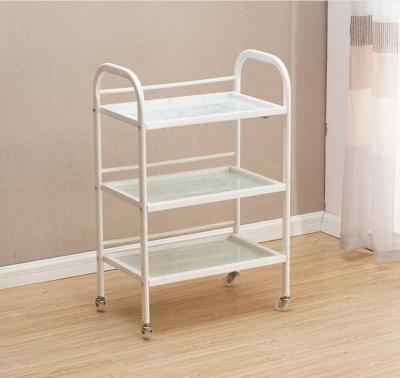 China Gray Green Blue Pink White Sturdy Rolling 3 Tier Metal Bedroom Storage Cart Durable Cheap Trolley Cart for sale