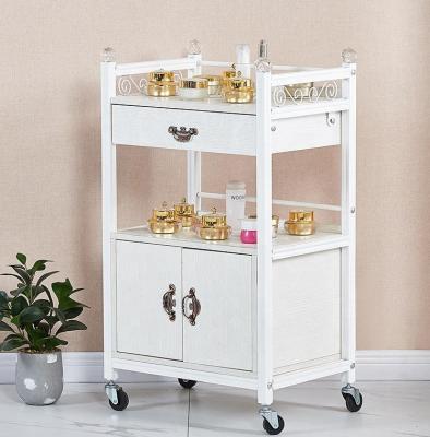 China Durable Modern Wooden Rolling Tool Trolley Storage Trolley Gathering Beauty Trolley Salon for sale