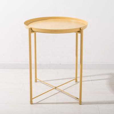 China Eco - Friendly Colorful Modern Round Metal Cafe Side Table Steel Side Tables for sale