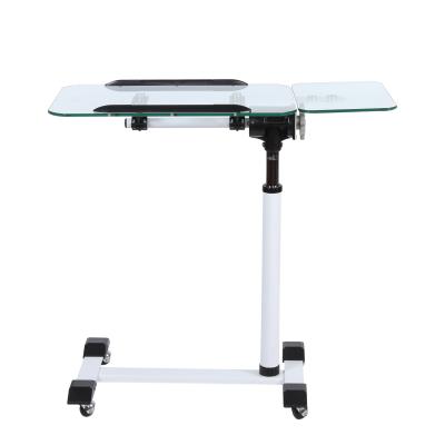 China Multifunctional Height Adjustable Mobile Laptop Table Laptop Desk For Bed With Wheels for sale