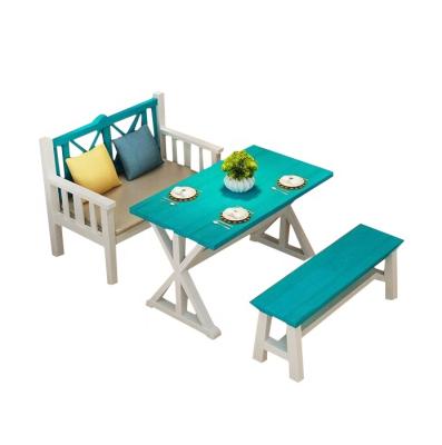 China Eco-friendly Farmhouse Design DIY Dining Table Set Solid Wood Restaurant Furniture for sale