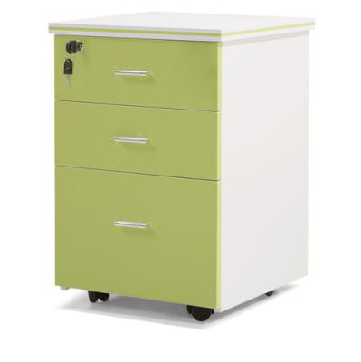 China Modern Wooden 3 Drawer Storage Office Furniture Rolling File Cabinet for sale