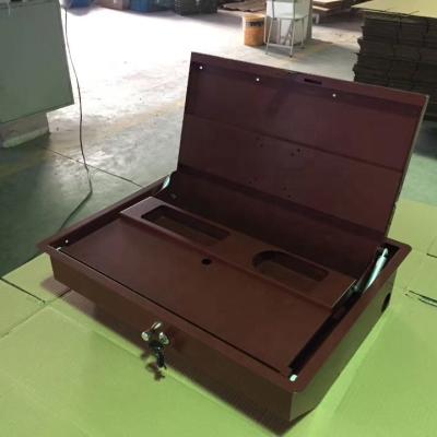 China Modern Steel Manual Flip Up Monitor Case Box For Flip Top Computer TableSchool Furniture for sale