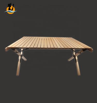 China LOW MOQ Eco-freindly Delivery Wooden Folding Cake Muffin Cake Muffin Outdoor Camping Beech Wood Folding Table for sale