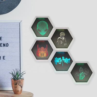 China Modern Ultraman Christmas Gift For Home Decor Boy Decor Hexagons Honeycomb Shape DIY Touch Control Night Light Quantum Light Transformers for sale