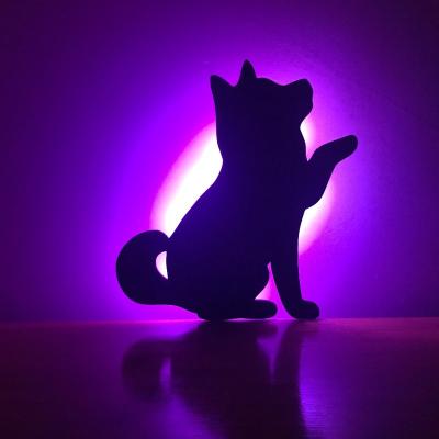 China HOT NEW Kawaii Dog Dog 3D Wall Lamp Shade Cute Kid Dresser Projection Light Sensor OR Remote Controller Multicolor Kids Toys Gifts for sale