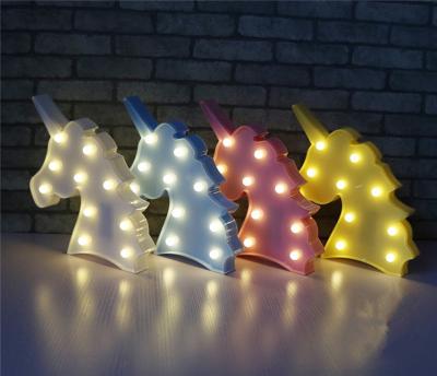 China 2019 Bedroom Dresser Garland Christmas Home Party Romantic Wall Decor Table Decoration Unicorn Head Lamp Fairy LED Night Lights for sale