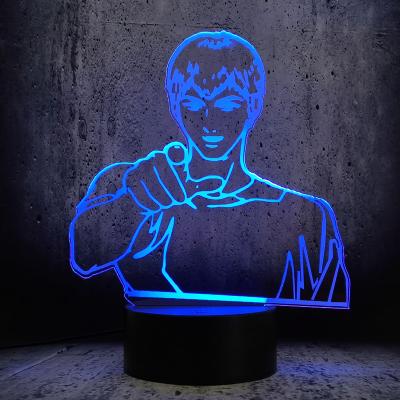 China New-designed Modern Cool USB 7 Color 3D Table Lamp Eikichi Onizuka Room Decor Display Sensor Touch Remote Control Led Night Light for sale