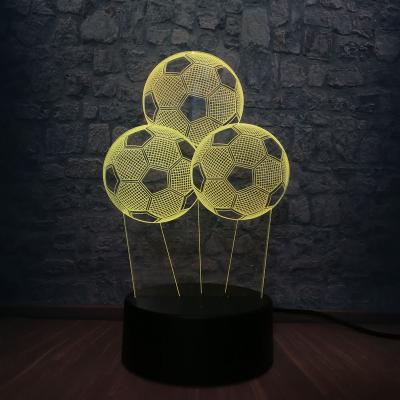 China Creative Novelty Soccer Ball 3D LED USB Lamp Bedroom Sleep Night Light Sporting RC USB Touch Remote Controller Colorful Boy Gift for sale