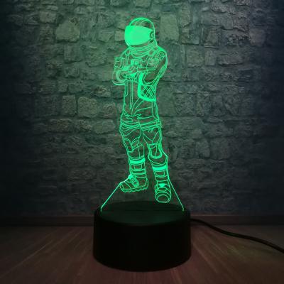 China Cool Novelty Novelty Game PUBG TPS Battle Royale Dark Voyager 3D Night Light RGB Lighting Multicolor Desk Lamp Gift Boy Toys for sale