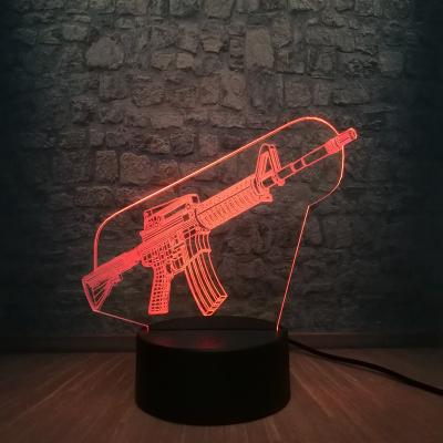 China New Novelty 3D Lamp Color Changing Desk Table LED Night Light Illusion Boy Kid Christmas Gift Cool Royale Game PUBG TPS SCAR-L 7 Battle for sale