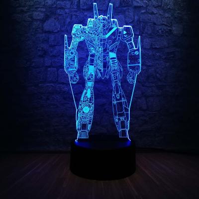 China Multicolor Cool Pacific Rim Action Figure 3D LED Movie Figure 3D Novelty Movie Boy's Bedroom Decoration Table Night Light Kids Gifts Toy for sale