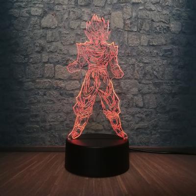 China 2022 Hot Creative Dragon Ball Super Son Goku 3D Table Lamp 7 LED Night Light Kid Child Sleep Lamp Gifts for sale