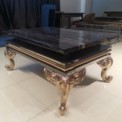 China Multifunctional Multifunctional tea table glass side table for living room stainless steel glass tea table design for sale