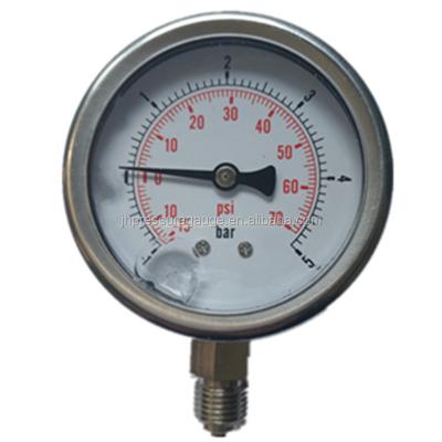 China Brass Bourdon Tube Pressure Gauge 2.5' (63mm) Stainless Steel Bourdon Tube Compound Pressure Gauge (1/4BSP Thread) 0-70psi/0-5bar for sale