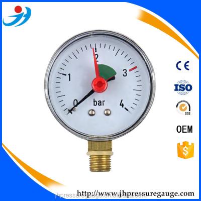 China 63mm Double Bourdon Tube Pressure Gauge Stainless Steel Needls / Memory Gauge Brass Pressure Gauge for sale