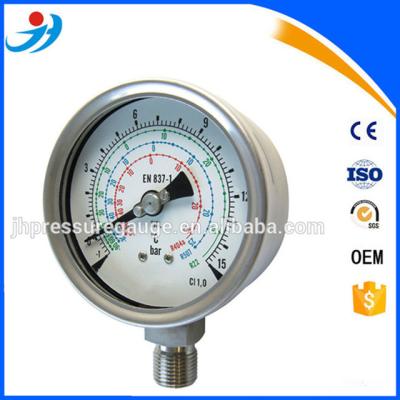 China All Stainless Steel Air Compressors Refrigeration Pressure Meter Low Pressure Gauge YTN-63A009 for sale