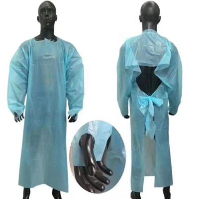 China EN13795 disposable cpe cleaning gown with long sleeve and thumb holes for sale