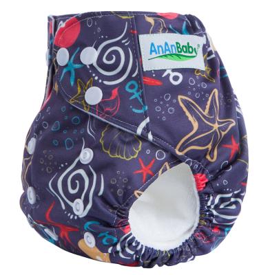 China Custom Printed Adjustable Snaps Closure Ananbaby Pocket Diaper Anti-leak Sleep Baby Diaper With Insert for sale