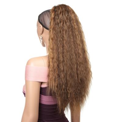 China X-Ring Hair Fiber Synthetic High Temperature Hair Extensions Long Stretch Kinky Curly Ponytail for sale