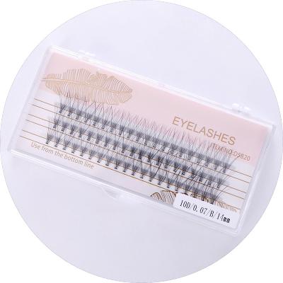 China Wholesale Hot Natural Single Group False Eyelash RTS False Eyelashes 0.07 B Thick Curved Eyelashes for sale