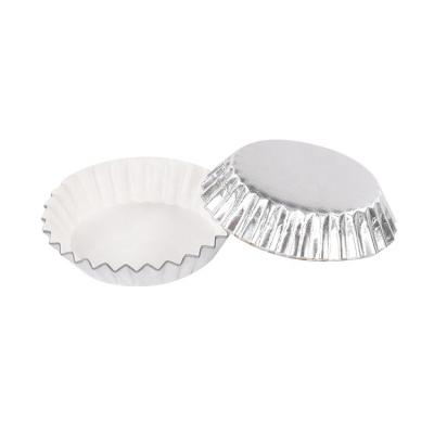 China Disposable 100gsm Silver Foil Petal Bun Compound Cupcake Liners Oval Disposable Baking Cups for sale