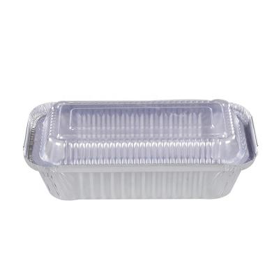 China 570ml Eco-friendly Disposable Biodegradable Food Grade Barbecue Food Aluminum Foil Container With Lid for sale