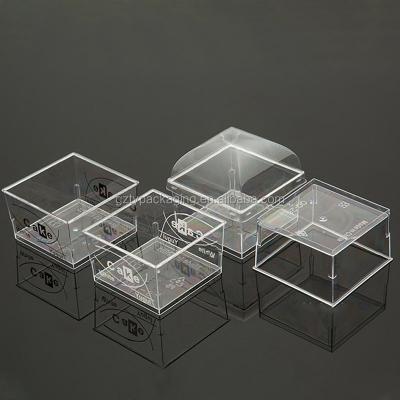 China Food Grade Disposable Square Tiramisu Clear PS Supplies With Lid for sale