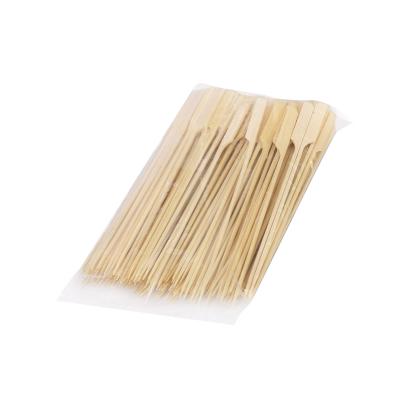 China Teppo Wholesale Easily Cleaned Disposable Green Bamboo Skewer With Custom Packing for sale