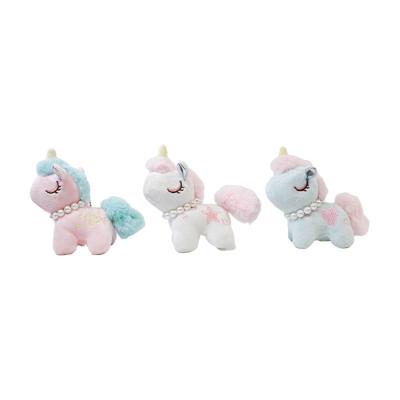 China Female Exquisite Cute Plush Birthday Gift Couples Unicorn Car Key Chain Bead School Bag Pendant Key Chain Pendant for sale