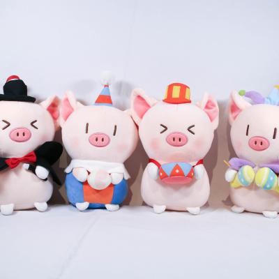 China Birthday Gift Four Sad Circus Pig Plush Dolls for sale