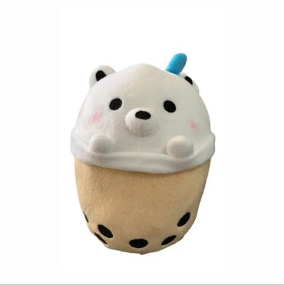 China New Custom Cozy Polar Bear Plush Stuffed & Soft Plush Toy Boba Plushie 20cm Milk Animal Bubble Ice Cream Plush Toy for sale