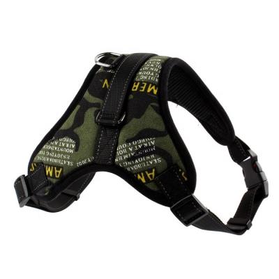 China DETACHED Custom Private Label Printing Nylon Adjustable Reflective Pet Vest Dog Harness With Locking Buckle for sale