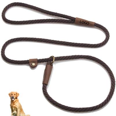 China High Quality Pet Dog Logo DETACHED Black Custom Dog Leash Dog Chain Leash Combo Soft Combination Designer Dog Slip Lead for sale