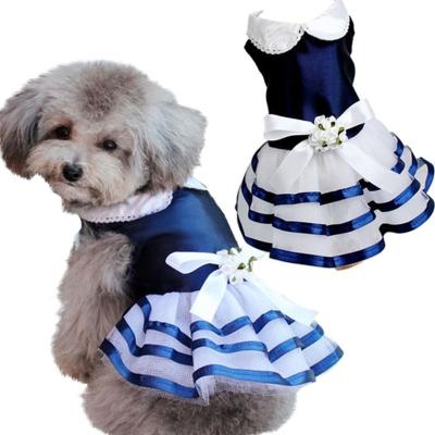 China New Viable Summer Dogs Dress Lovely Pink Puppies Princess Skirt Wedding Dress For Teddy Dog Clothes for sale