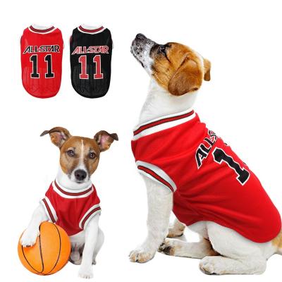 China Viable Wholesale World Cup Ball Spring Summer Cotton Dog Vest Sportswear Dog T-shirts for sale